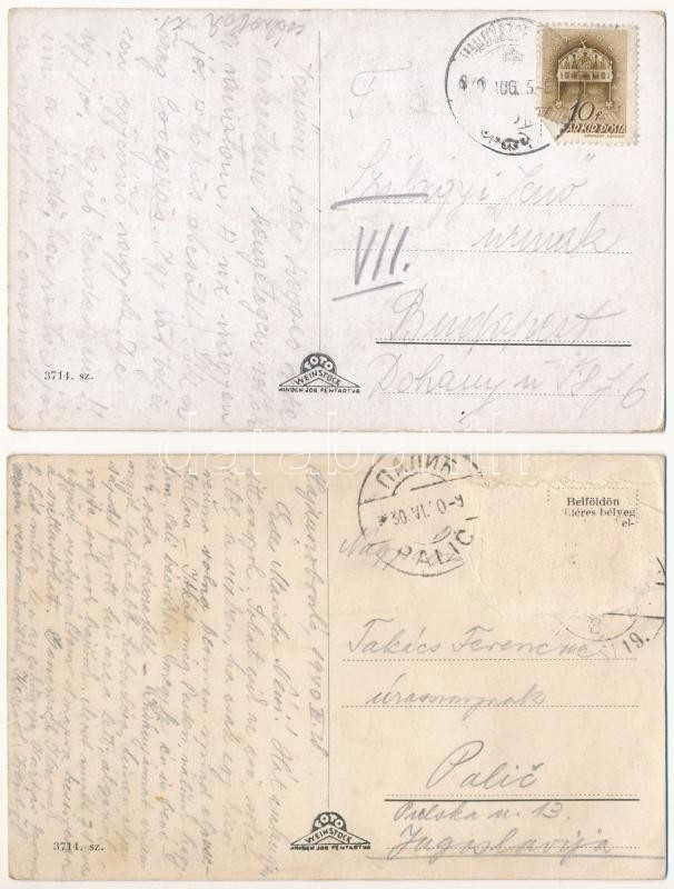 Hajdúszoboszló - 2 db RÉGI város képeslap / 2 pre-1945 town-view postcards - Image 2