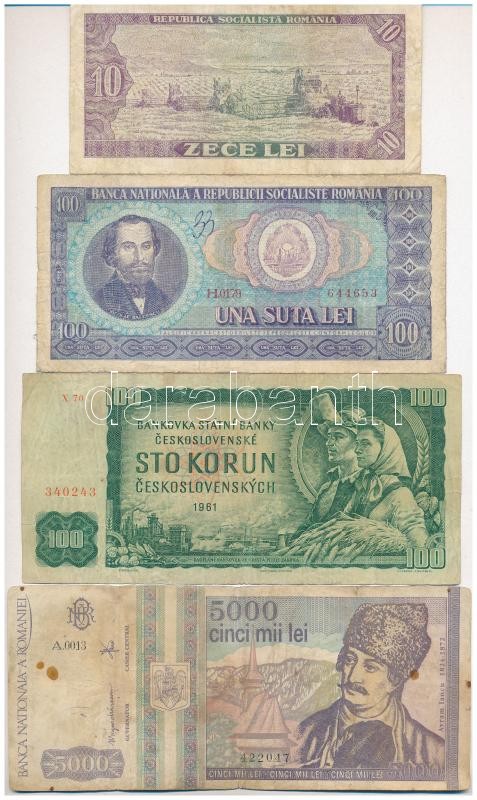 8db-os vegyes külföldi bankjegy tétel, közte Csehszlovákia, Románia, Szlovákia T:III,III- 8pcs of mixed foreign banknote lot, in it Czechoslovakia, Romania, Slovakia C:F,VG - Image 3
