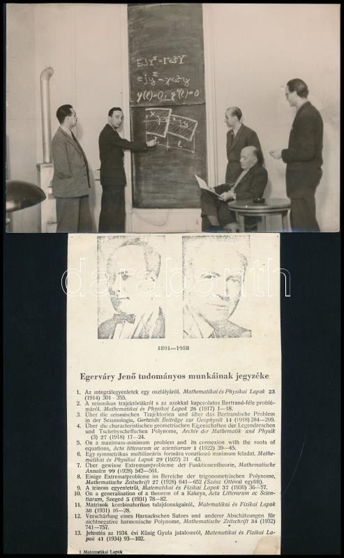 cca 1990 Egerváry Jenő akadémikus, matematikus fotója, életrajza, megemlékezésének programja