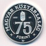 1999. 75Ft Ag '75 éves a Magyar Nemzeti Bank' kapszulában, tanúsítvánnyal T:PP Adamo EM158