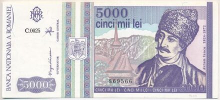 Románia 1993. 5000L 'C.0025 869566' T:II Romania 1993. 5000 Lei 'C.0025 869566' C:XF