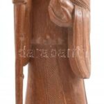 Keleti bölcs, faragott keményfa, jelzés nélkül, m: 37 cm - Image 2