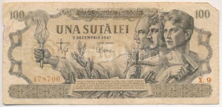 Románia 1947. 100L T:IV Romania 1947. 100 Lei C:G Krause 62