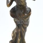 Olvashatatlan jelzéssel: Nő. Öntött, patinázott bronz, hiányos, tükör letört, m: 27 cm - Image 3