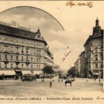 1904 Budapest VII. Rottenbiller utca, Központi szálloda, étterem és kávéház, villamos. Divald Károly 245. sz. (EB)