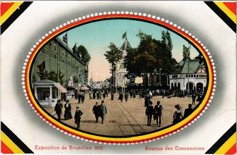 Bruxelles, Brussels; Exposition de Bruxelles 1910. Avenue des Concessions / Brussels International Exposition of 1910 (EB)