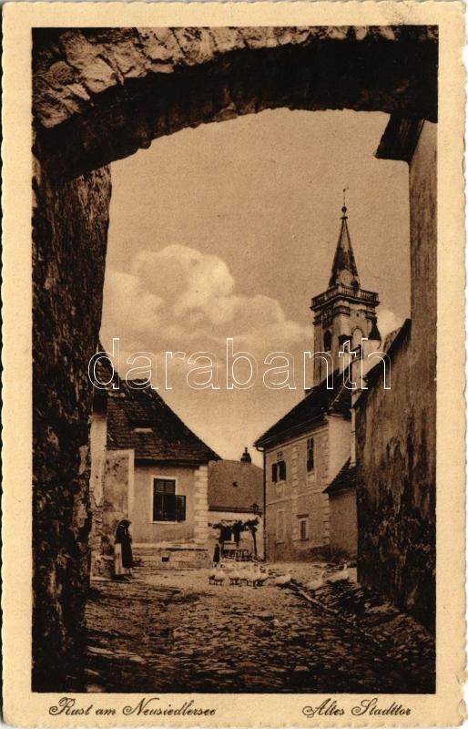 1925 Ruszt, Rust am Neusiedlersee; Altes Stadttor / régi városkapu / old city gate (EK)