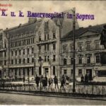 1914 Sopron, Széchenyi tér, Új postapalota, Evangélikus lyceum, Nitsch üzlete. Piri Dániel kiadása + 'K.u.K. Reservespital in Sopron' (EK)