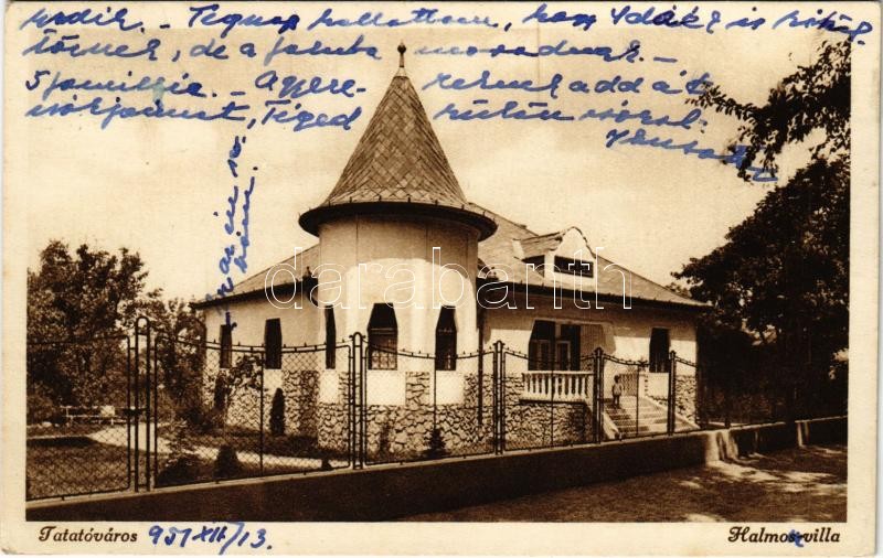 Tata, Tata-Tóváros; Halmos villa. Lindenberg Adolf kiadása (EK)