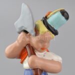 Komlós testvérek Budapest: Favágó fiú. Mázas kerámia jelzett, csorba. m: 25,5 cm - Image 2