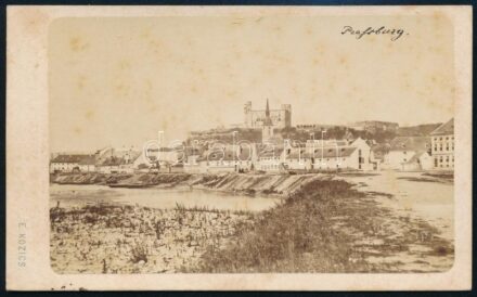 cca 1870 Pozsonyi látkép, keményhátú fotó Kozics műterméből, 6,5×10,5 cm