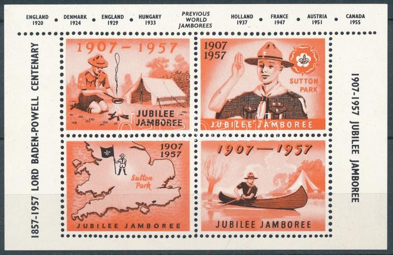 Nagy Britannia 1957 Jamboree levélzáró kisív