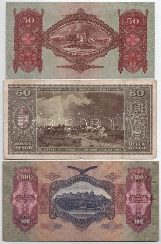 1930-1945. 5P-100P (7xklf) T:III,III- közte szép papír, folt, kis szakadás, fakult nyomat - Image 4