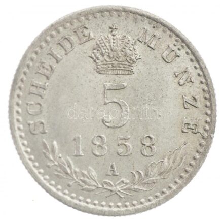 Ausztria 1858A 5kr Ag 'Ferenc József' T:1- Austria 1858A 5 Kreuzer Ag 'Franz Joseph' C:AU Krause KM#2197