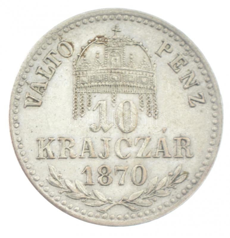 1870KB 10kr Ag 'Váltó Pénz' T:1- Adamo M10.1