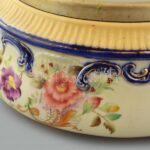 W&R Carlton porcelán kínáló tál jelzett ezüstözött alpakka peremmel. Kézzel festett, hajszálrepedéssel. d: 23 cm - Image 2