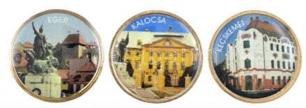 ~2002. 1E (3db) 3xklf multicolor rátéttel: Eger, Kalocsa, Kecskemét T:2 ~2002. 1 Euro (3pcs) with 3xklf multicolor inlay: Eger, Kalocsa, Kecskemét C:XF