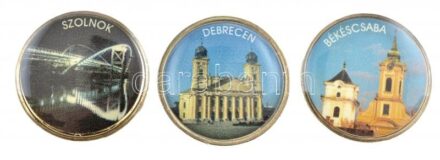 ~2002. 1E (3db) 3xklf multicolor rátéttel: Békéscsaba, Szolnok, Debrecen T:2 ~2002. 1 Euro (3pcs) with 3xklf multicolor inlay: Békéscsaba, Szolnok, Debrecen C:XF