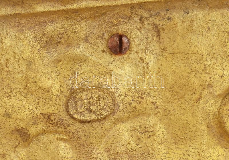 DEP jelzéssel: Vadász a lovon. Öntött, patinázott bronz, 3 db részből áll. m: 19 cm - Image 3