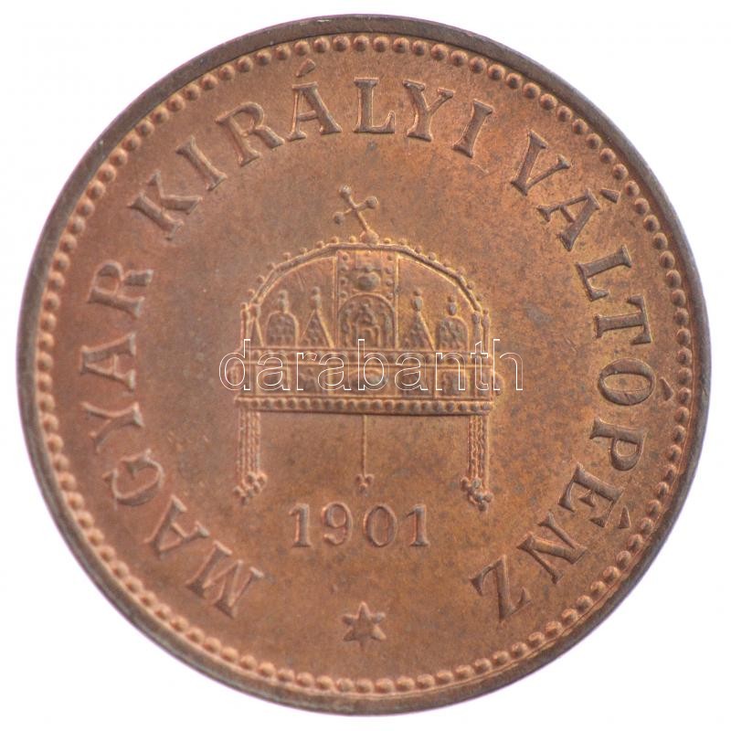 1901KB 2f bronz T:1,1- Hungary 1901KB 2 Fillér bronze C:UNC,AU Adamo K2 - Image 2