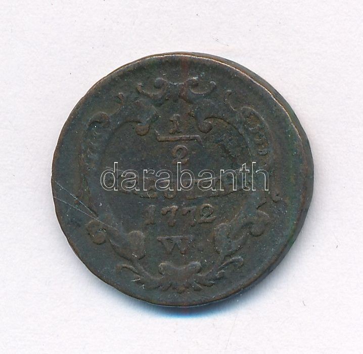 Ausztria 1772W 1/2kr Cu 'II. József' T:2-,3 Austria 1772W 1/2 Kreuzer Cu 'Joseph II' C:VF,F Krause KM#2052 - Image 2