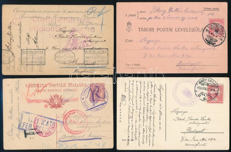 1916-17 össz. 13 db I. világháborús tábori posta. Tábory Zoltántól, a a M. kir. 4. nagyváradi honv. gyal. ezred zászlósától. Részben olasz hadifogságból küldve, Kézdi-Kovács Lenkének, Kézdi-Kovács László (1864-1942) - Image 2