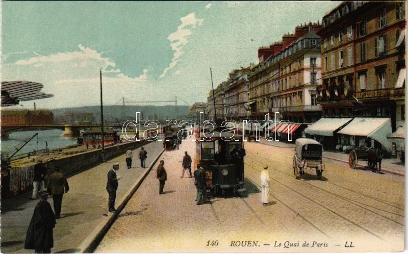 Rouen, Le Quai de Paris / street view, tram