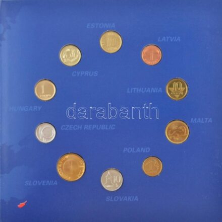 1998-2004. 'Európai Unió tagjelölt országainak pénzei' (10xklf) érme dísztokban a következő országokból: Ciprus, Csehország, Észtország, Magyarország, Lettország, Litvánia, Málta, Lengyelország, Szlovákia, Szlovénia
