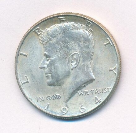 Amerikai Egyesült Államok 1964. 1/2$ Ag 'Kennedy' T:1- kis patina USA 1964. 1/2 Dollar Ag 'Kennedy' C:AU small patina Krause KM#202