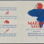 1941 Martos Szűcs (Budapest Rákóczi út 50.) reklámlapja