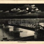 1914 Torun, Thorn; Weichselbrücke / Vistula river bridge at night + 'S.B. Ers.-B.L.I.R. 107.' (EK)