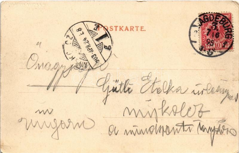 1903 Racibórz, Ratibor; Zwingerstrasse mit Landgericht / street view, restaurant and hotel, district court (EK) - Image 2