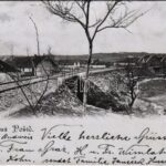 1906 Porící, Poric b. Budweis (Borsov nad Vltavou); general view, railway bridge