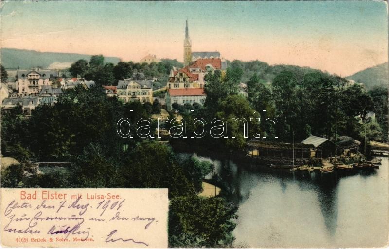 1904 Bad Elster, mit Luisa-See / lake, rowing boats (EK)