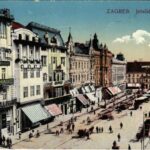 1915 Zagreb, Agram, Zágráb; Jelacicev trg, Apoteka / square, market, shops, pharmacy + 'K.u.K. Bahnhof-Commando Agram, Südbahnhof' (EK)
