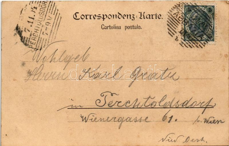 1904 Abbazia, Opatija; Hafen und Landungsplatz / port, dock (fl) - Image 2