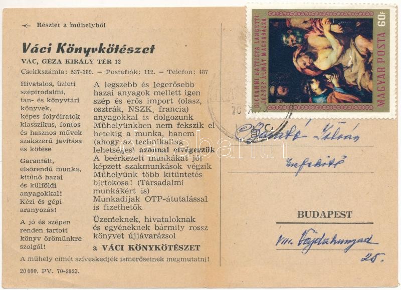 1970 Vác, Váci Könyvkötészet reklámlapja, részlet a műhelyből (fa) - Image 2