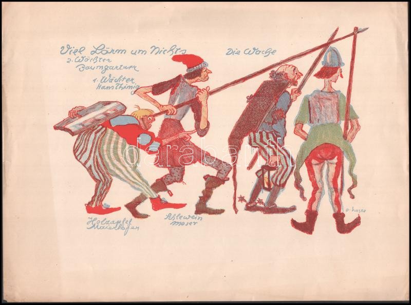 Oskar Laske (1874-1951): 2 db litográfia, papír, jelzett a litográfián, egyiken apró szakadással. Lapméret: 30x40 cm - Image 2