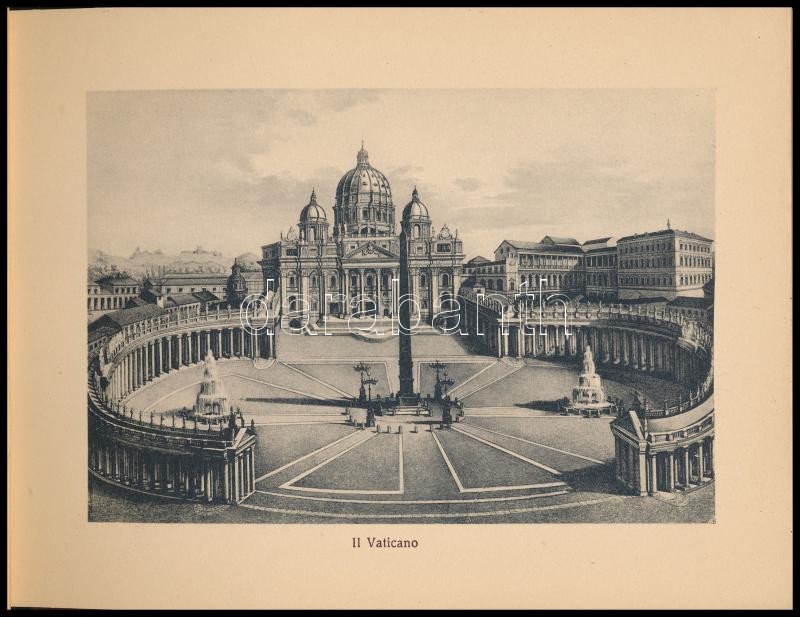 cca 1910 Ricordo di Roma, album 36 db különféle városképpel, sérült papírkötésben, 15x20 cm - Image 2