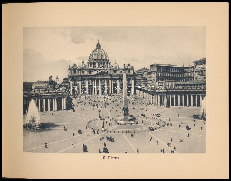 cca 1910 Ricordo di Roma, album 36 db különféle városképpel, sérült papírkötésben, 15x20 cm - Image 3