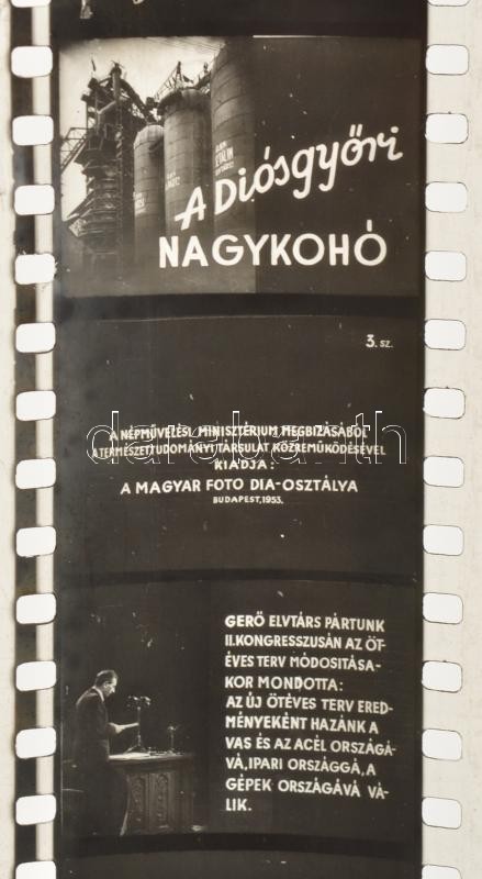 Diósgyőri nagykohó és Sporthiradó, 2 db 1950-55 körüli dia