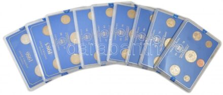 Svédország 1978-1986. 9db-os műanyag tokos forgalmi sor tétel, mind különböző évjárat T:BU Sweden 1978-1986. 9pcs coin set in plastic case, all different years C:BU