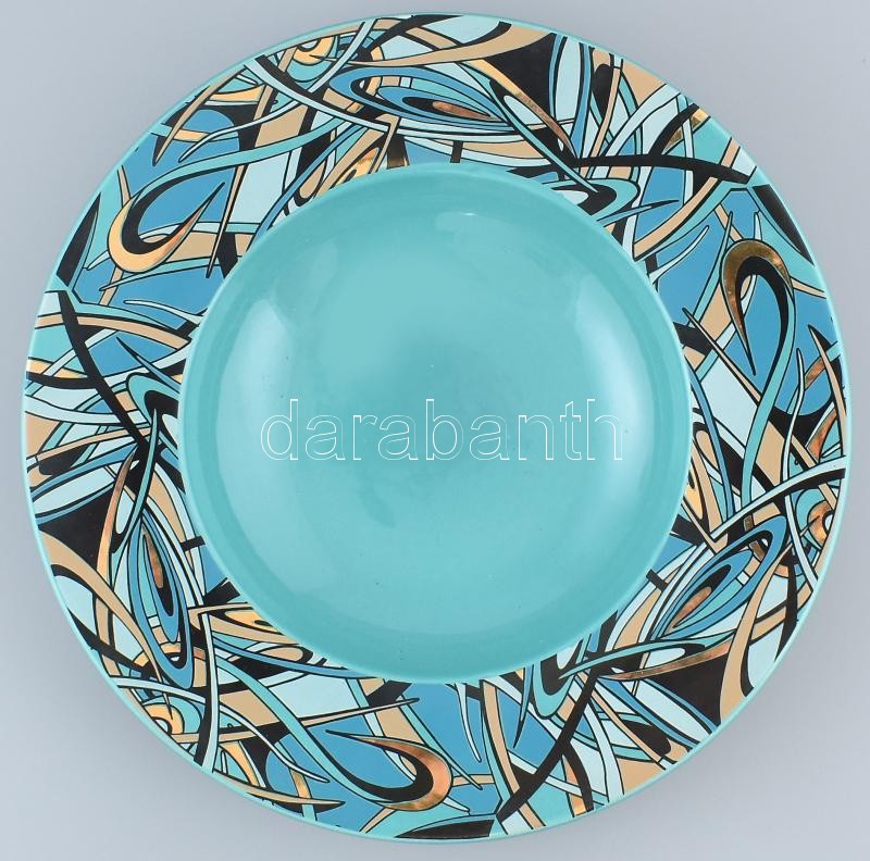 Német design kerámia tál, jelzett, hibátlan, d: 36 cm