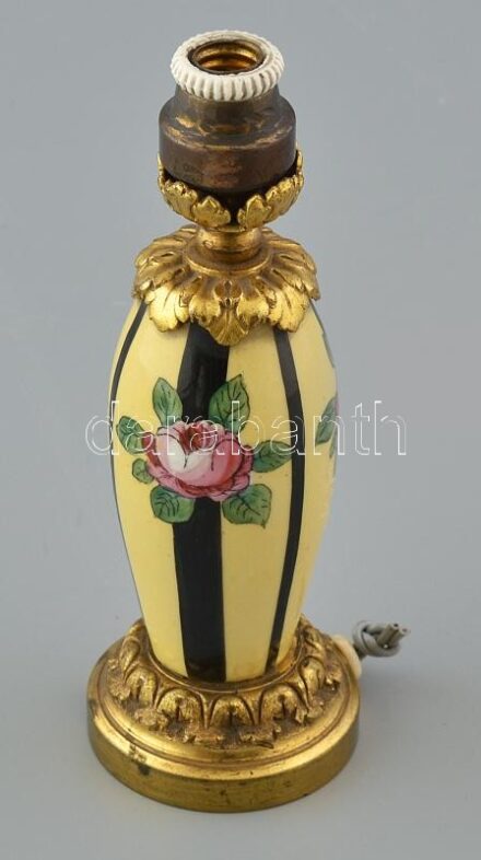 Francia porcelán lámpa, felújításra szorul, kopott, m: 17,5 cm
