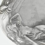 Szecessziós ón tál, jelzett, hibátlan, 23x18 cm - Image 2
