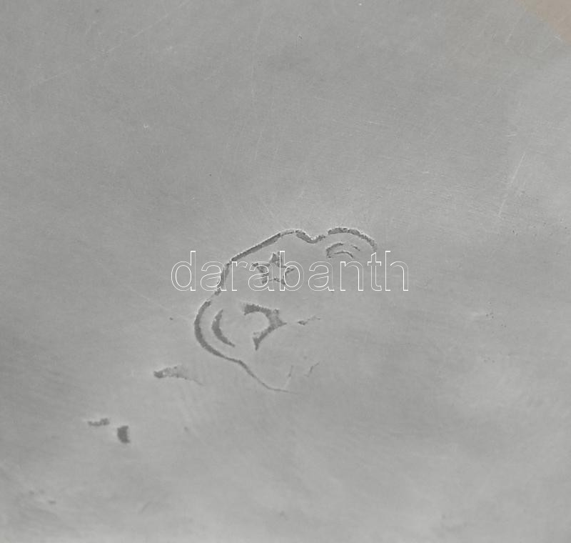 Szecessziós ón tál, jelzett, hibátlan, 23x18 cm - Image 4