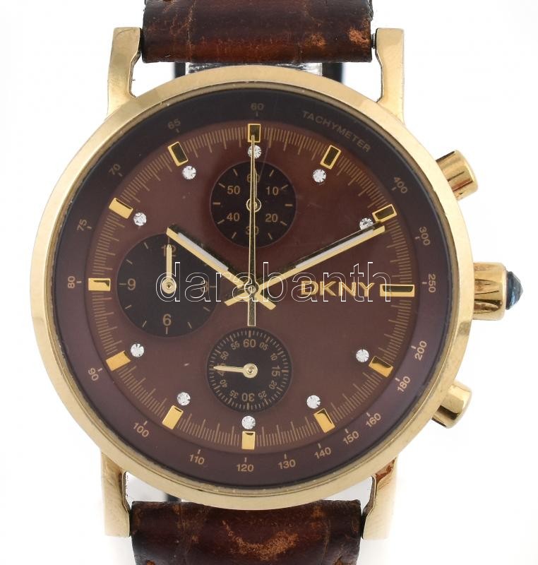 DKNY quartz karóra, stopper funkcióval, működik, d: 37 mm