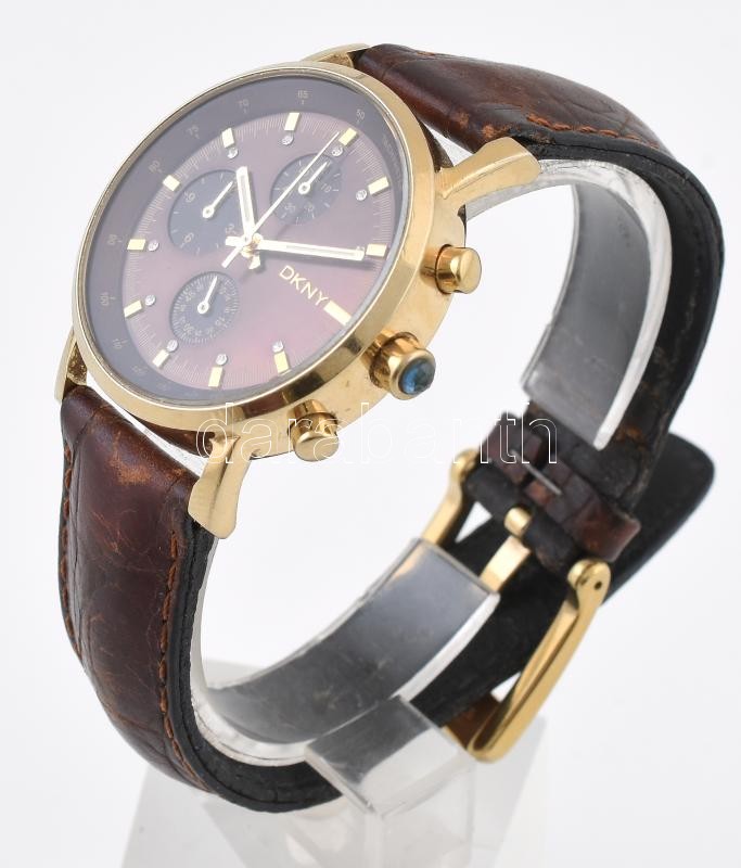 DKNY quartz karóra, stopper funkcióval, működik, d: 37 mm - Image 2