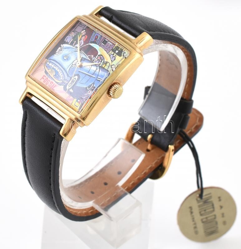 Fossil, limitált széria, karóra, quartz szerkezettel, kézzel festett számlap, működik, d: 30 mm - Image 2