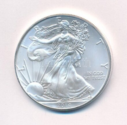 Amerikai Egyesült Államok 2014. 1$ Ag 'Ezüst Sas' tanúsítvánnyal T:1 USA 2014. 1 Dollar Ag 'Silver Eagle' with certificate C:UNC